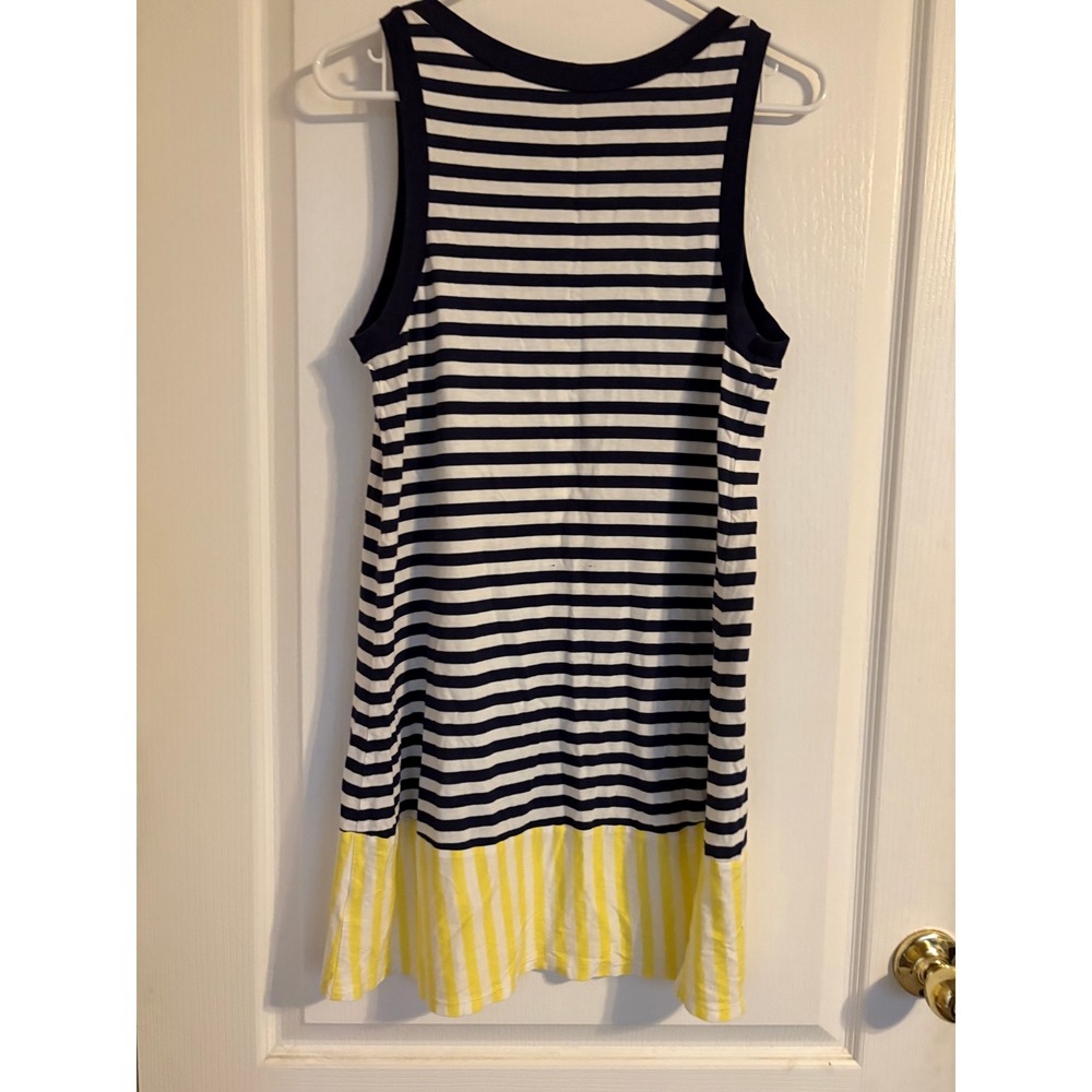 Kate Spade Navy White Yellow Striped Sleeveless Chemise Sleep Dress Medium - Picture 2 of 5